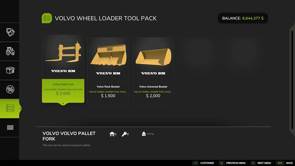 Volvo Wheel Loader Tool Pack 4
