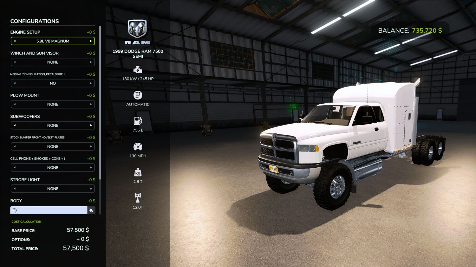 1999 Dodge Ram 7500 Semi 2