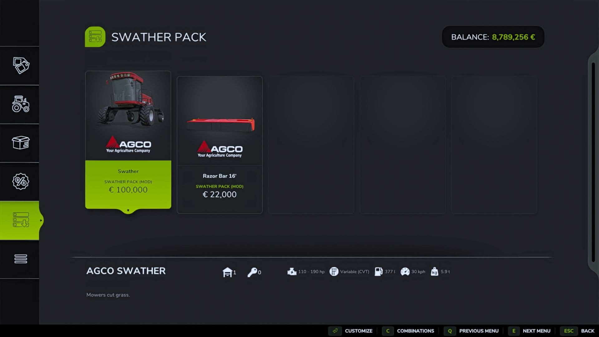 AGCO Swather Pack 5