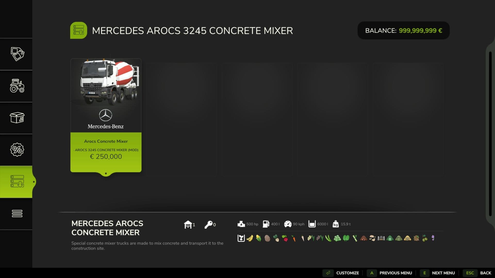Mercedes Arocs 3245 concrete mixer 4