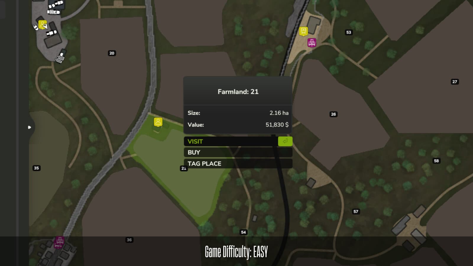 Farmland Cost By Difficulty