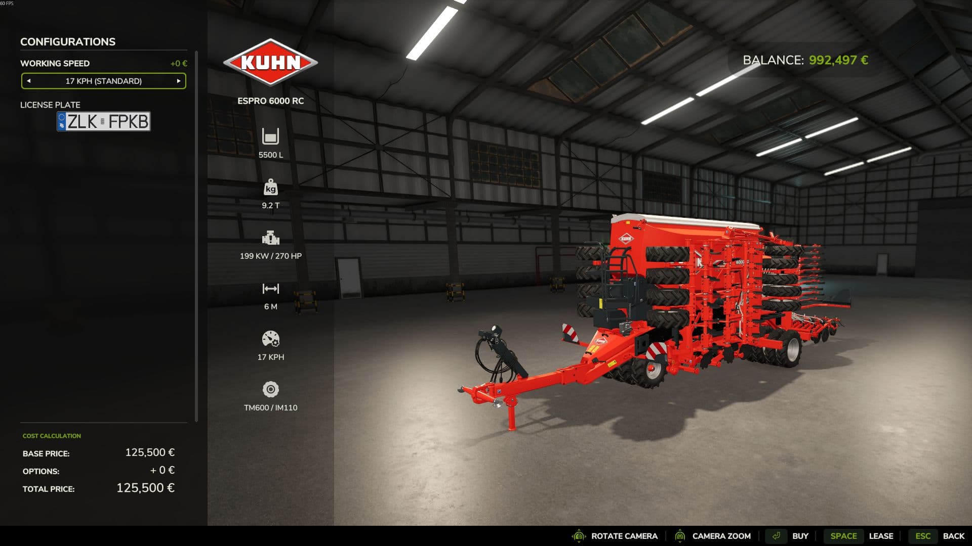 Kuhn Espro 6000 RC (Treamlines function)