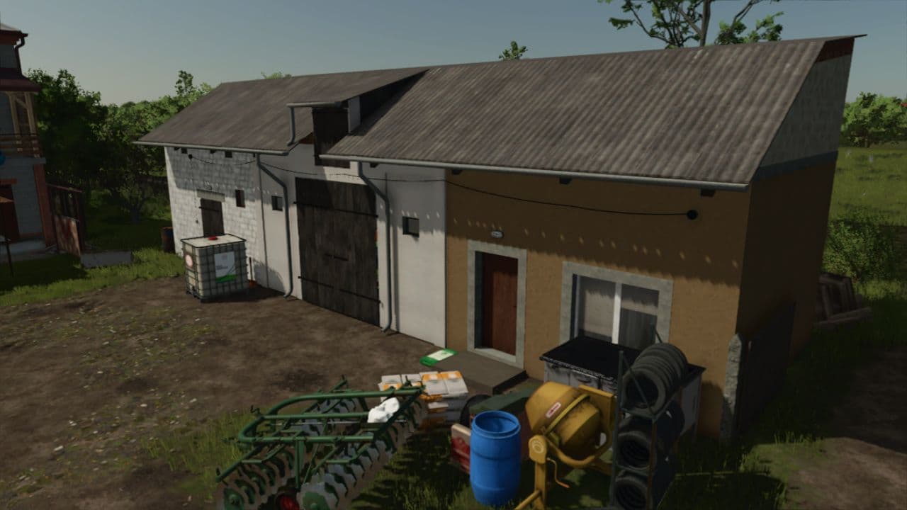 Outbuilding with garage