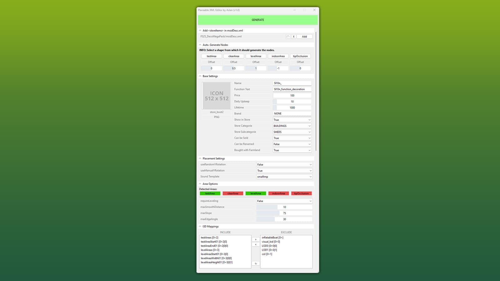 GE10 Script - Placeable XML Editor (Prefab*) 3