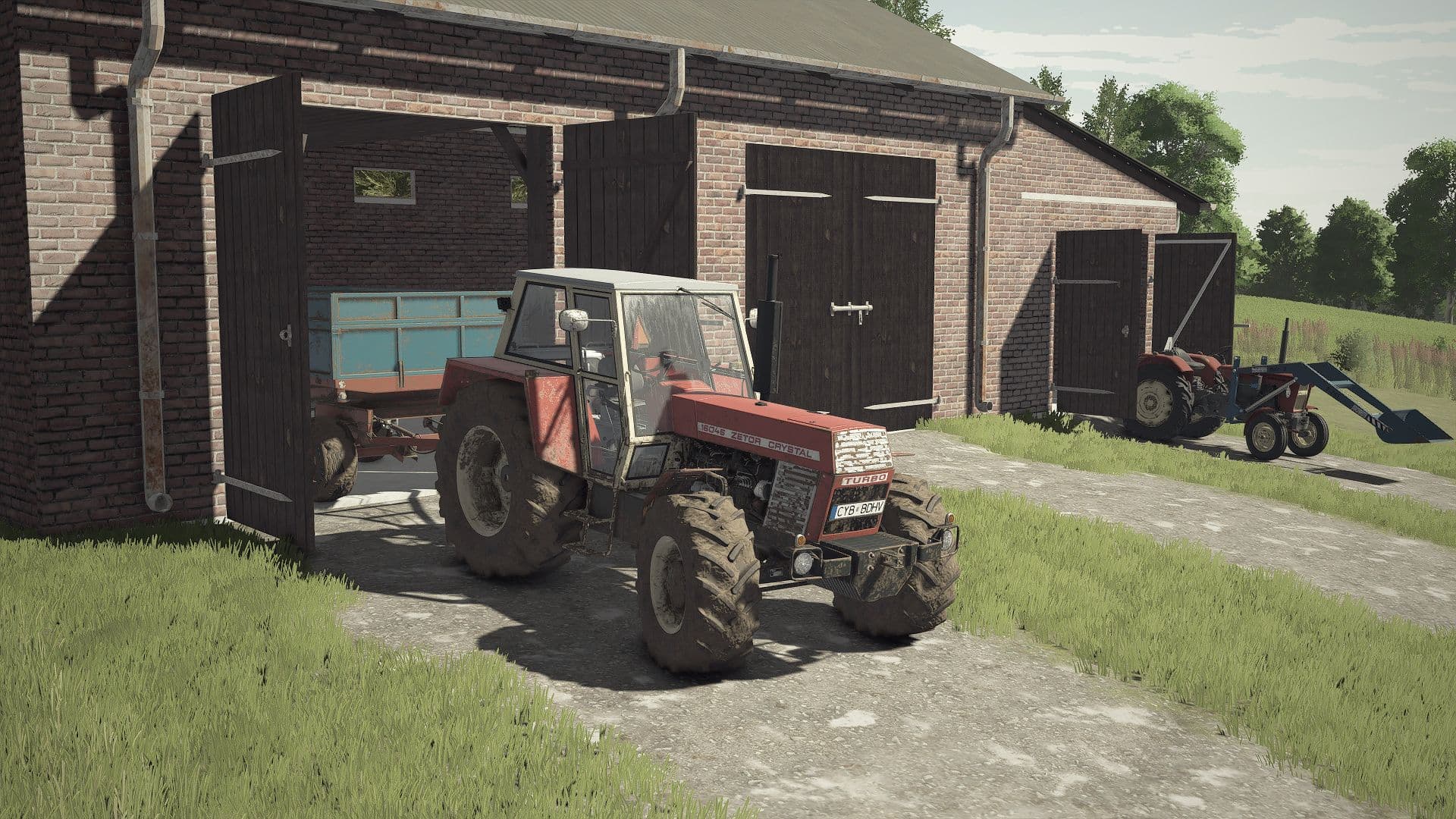 Medium Polish Shed With Garage