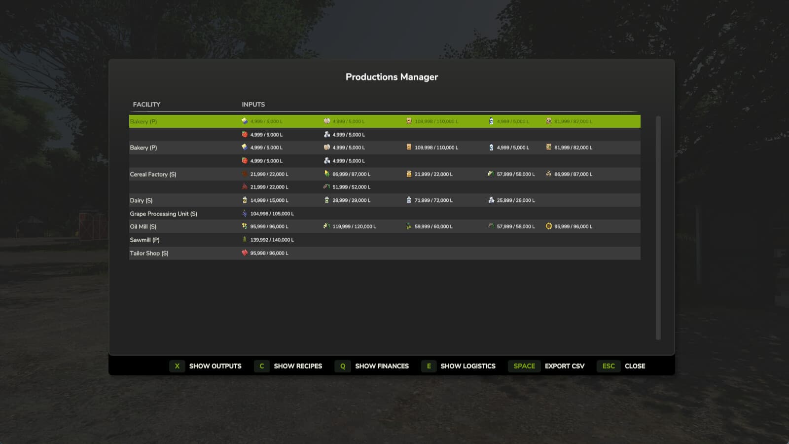 Productions Manager 7