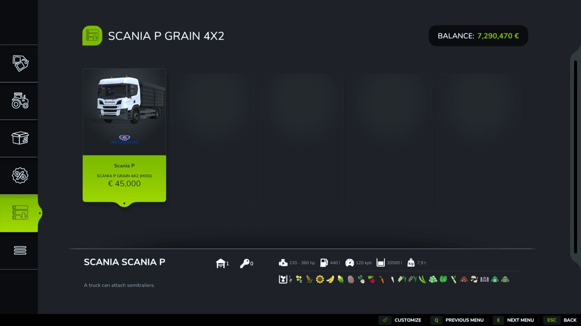 Scania P220/360-7L/9L 2