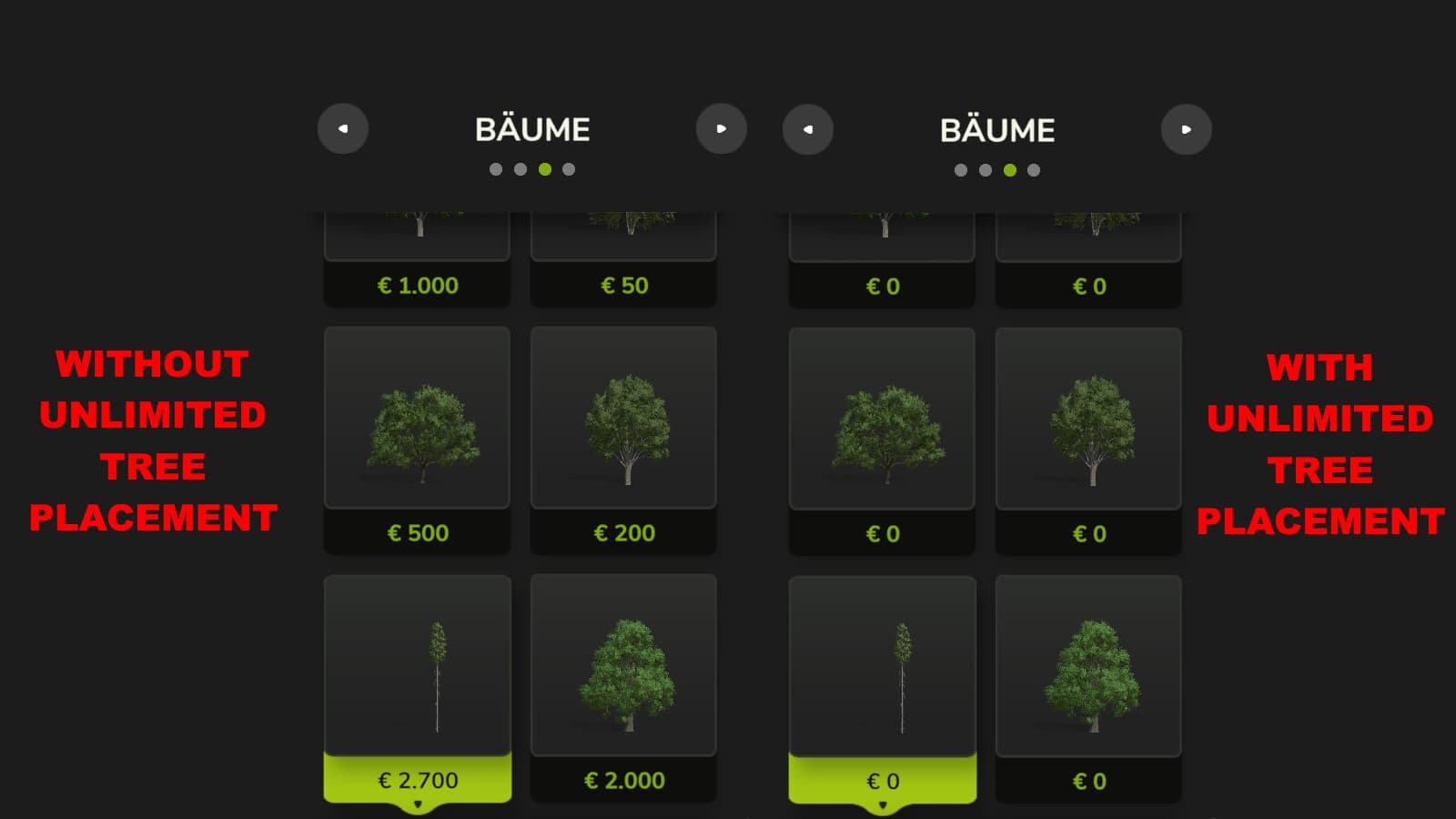 Unlimited Tree Placement 2