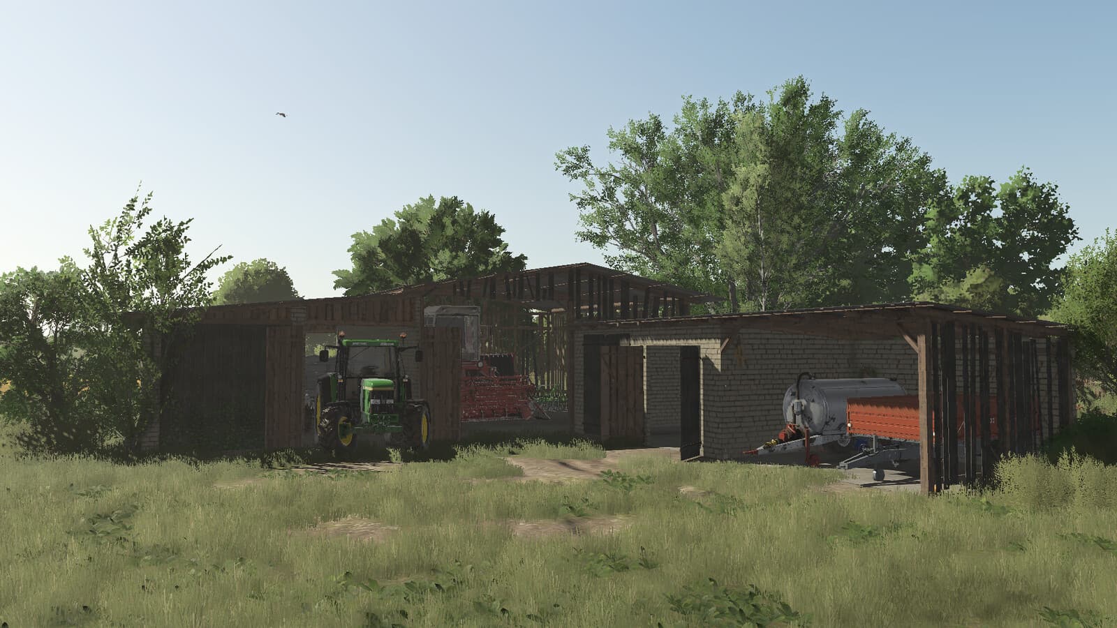 Barn with shed
