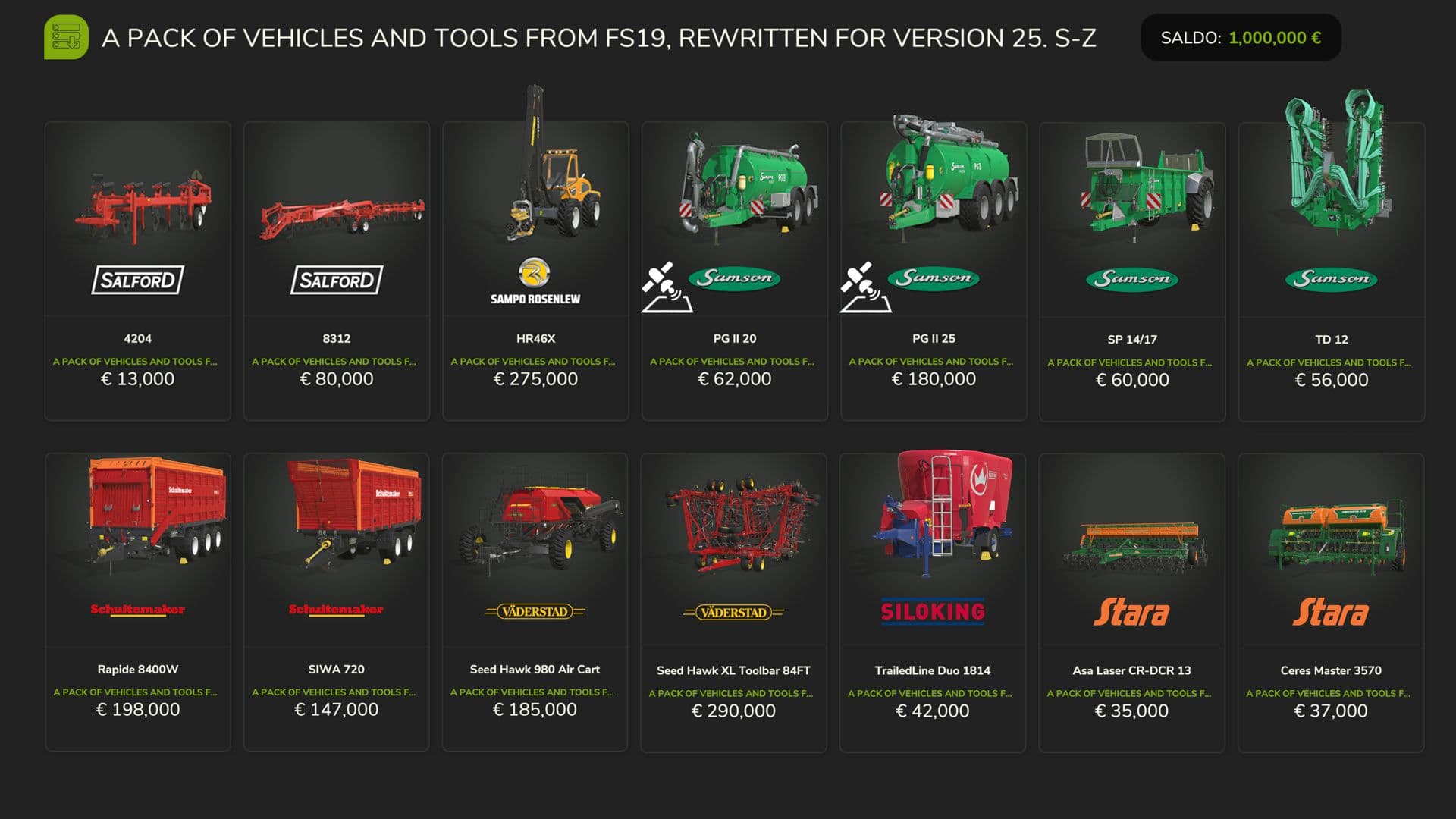 FS19 Vehicles and Tools (S-Z) 5