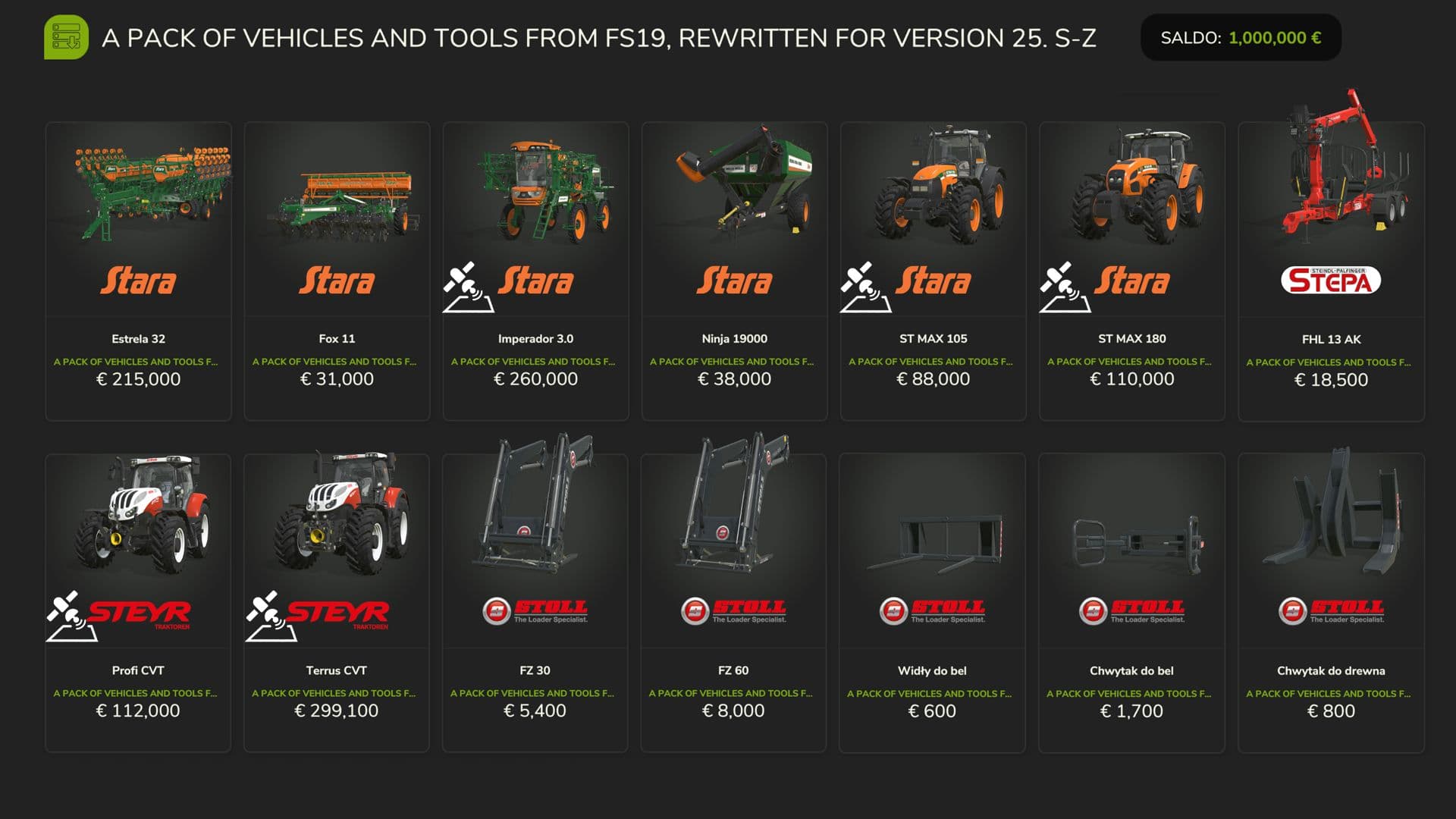 FS19 Vehicles and Tools (S-Z) 4