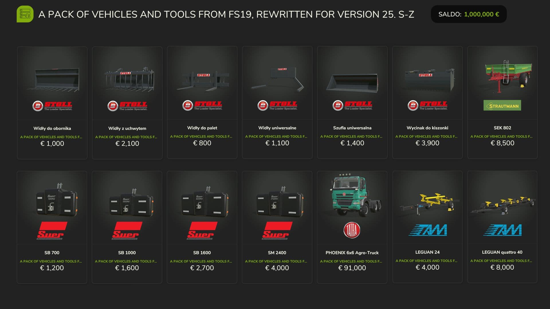 FS19 Vehicles and Tools (S-Z) 3