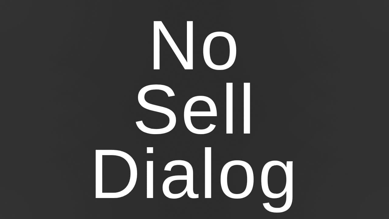 No Sell Dialog