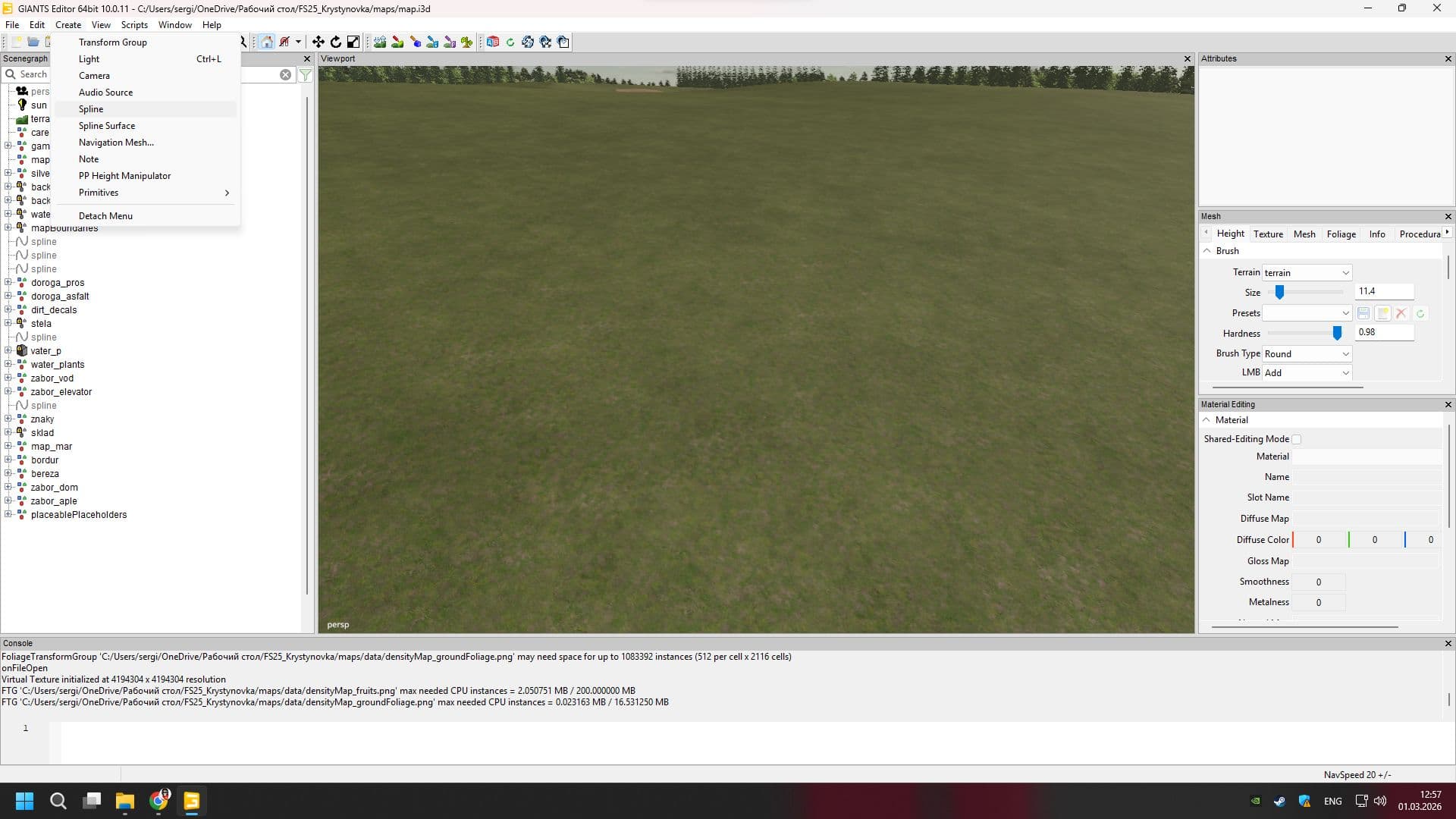River from spline 3