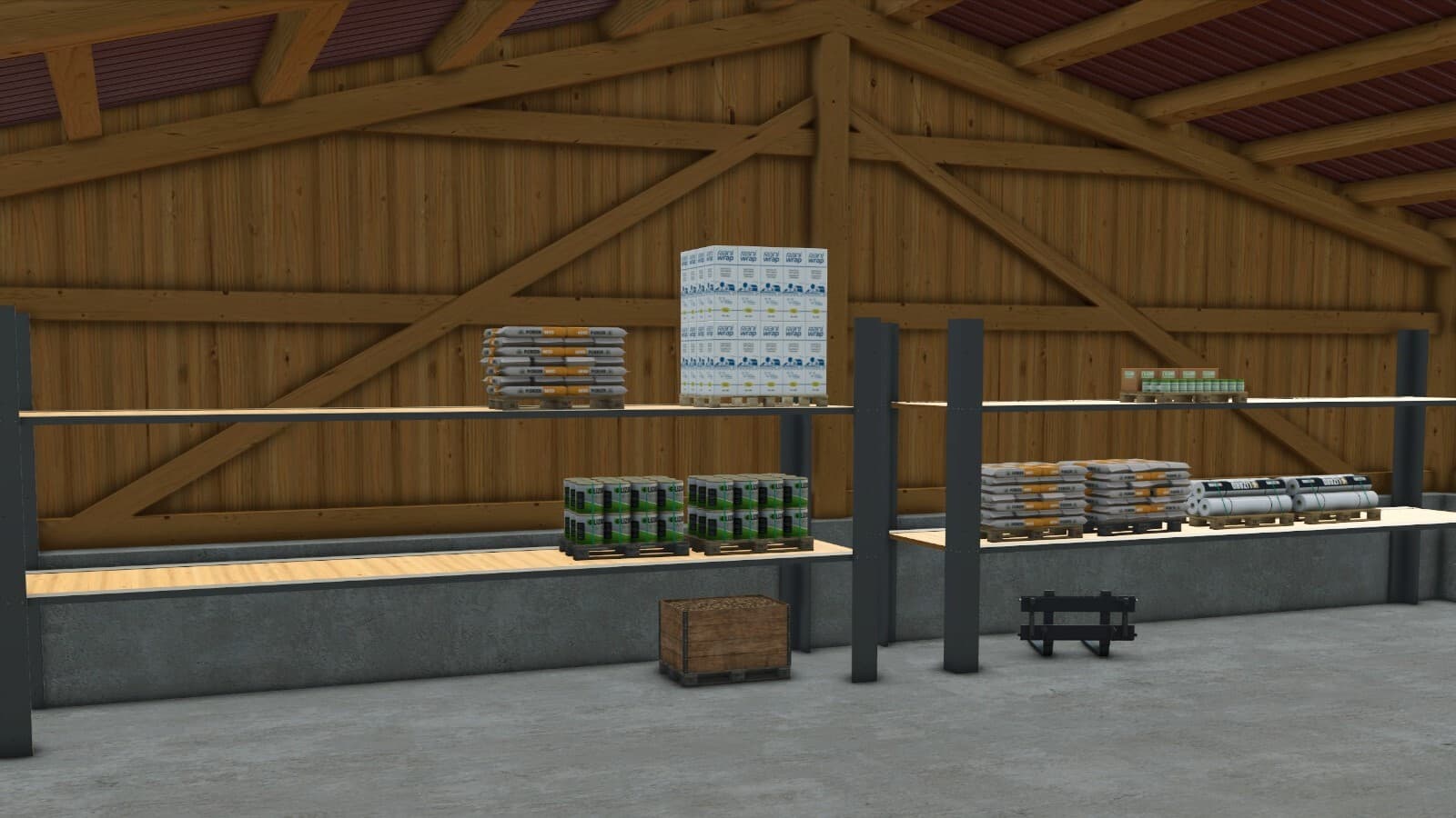 Woodbarn With Storage Shelves 2