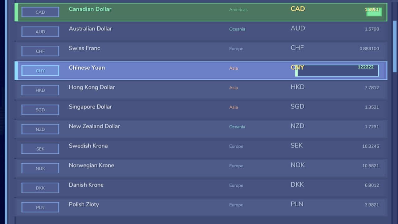 Currency Selector 5