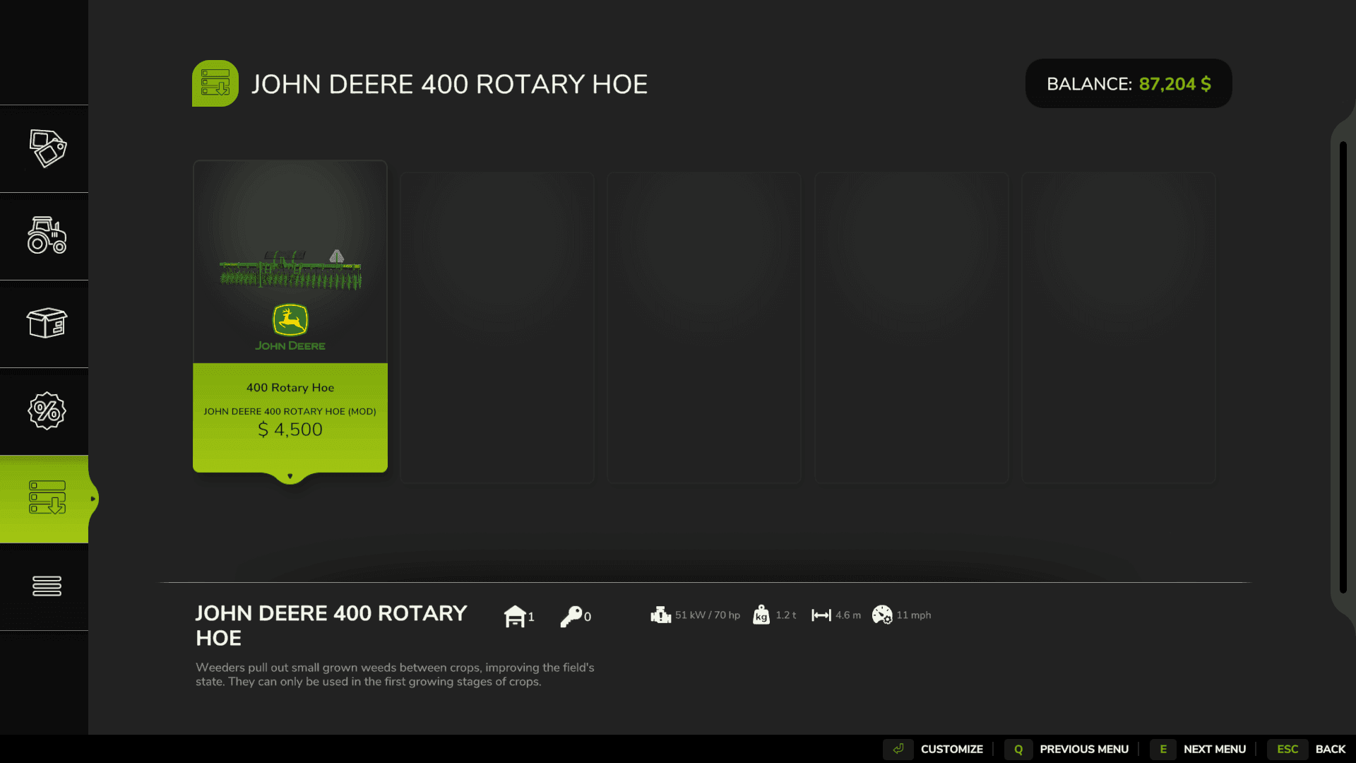 John Deere 400 Rotary Hoe 5