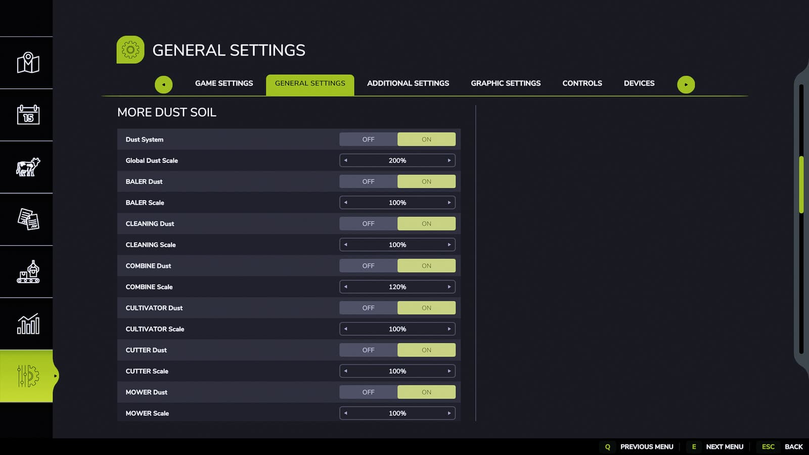 More Dust And Soil Settings 2