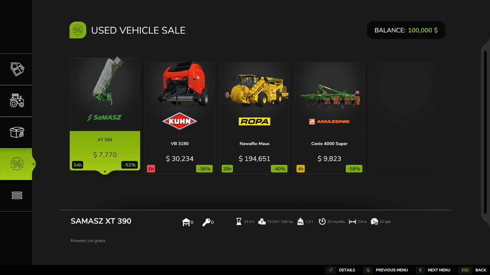 Used Sales Time Left