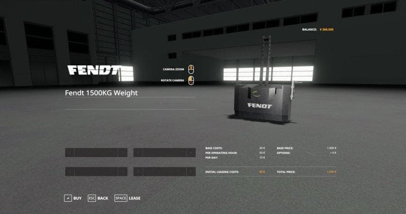 1500KG Fendt Weight
