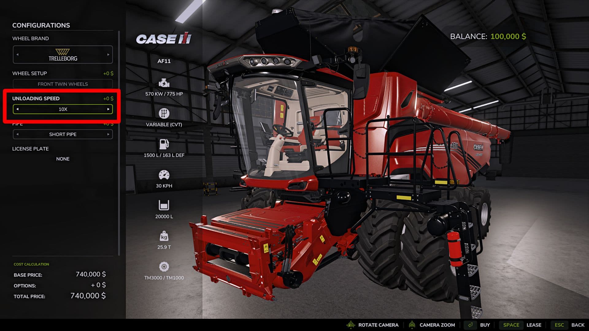 Adjustable unloading speed 4