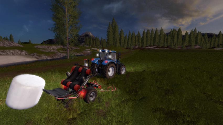 Automatic unload for bale wrapper [MP]