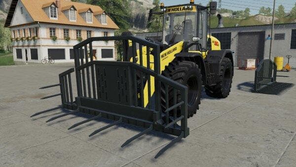 Bale fork for wheel loader