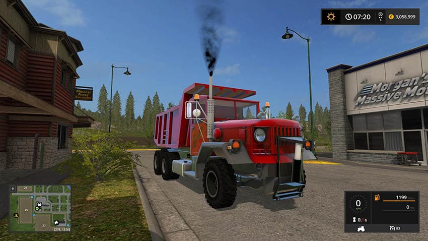Big red dump truck