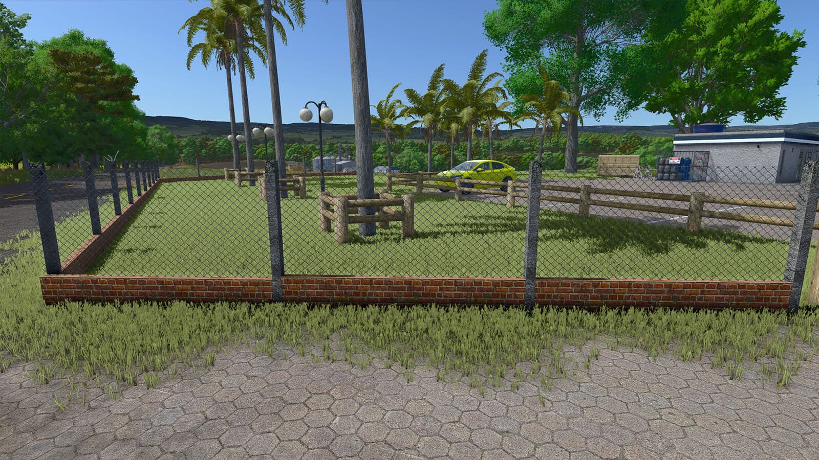 Brick Fence With Wire Mesh