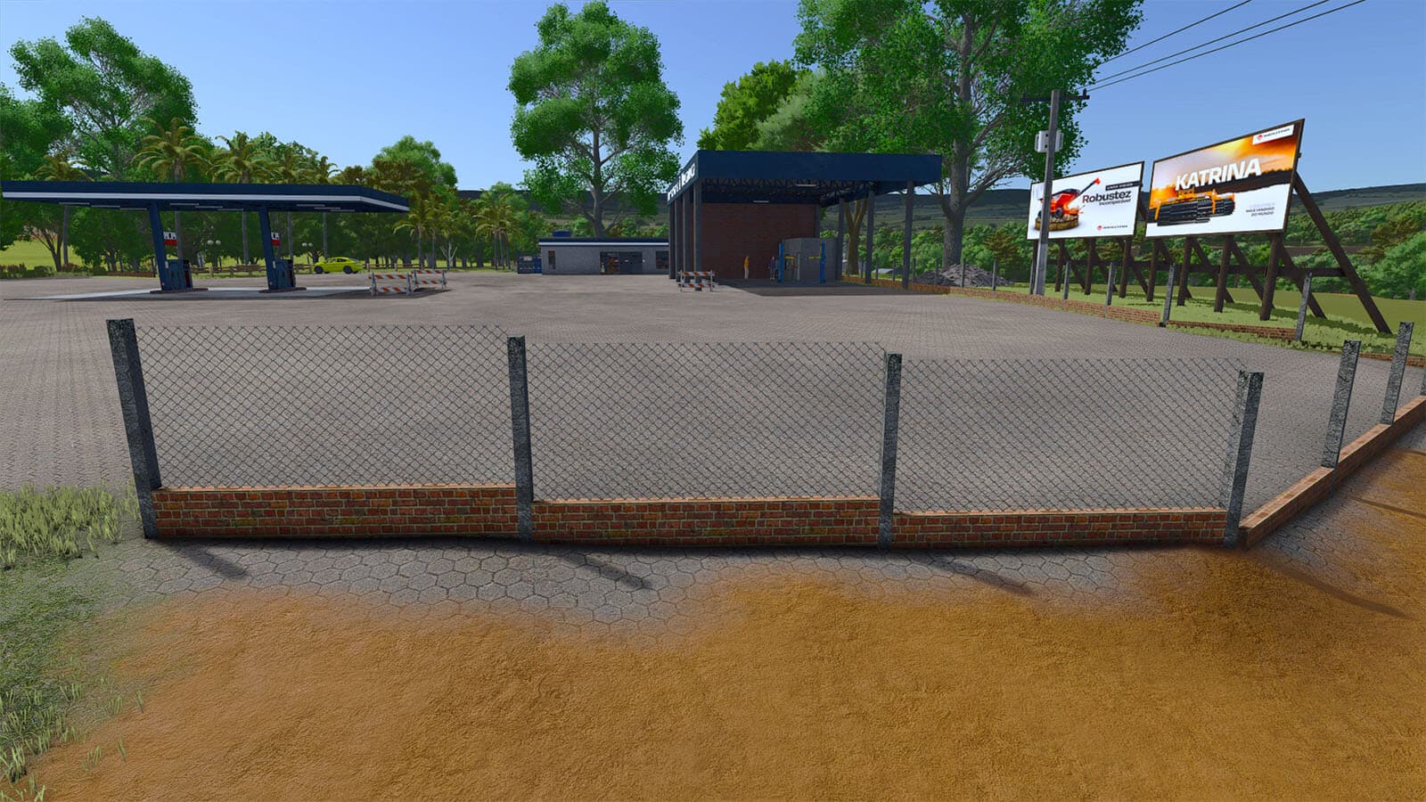 Brick Fence With Wire Mesh 2