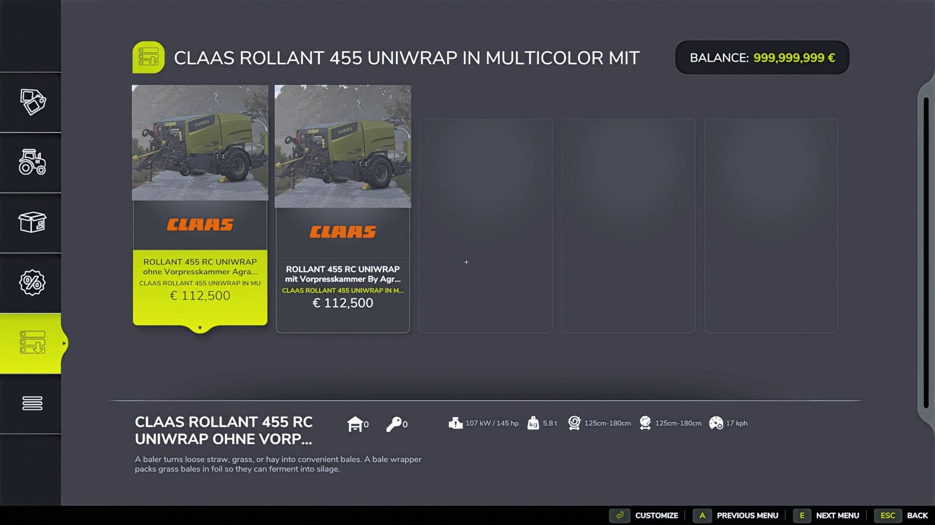 Claas Rollant 455 Uniwrap 2