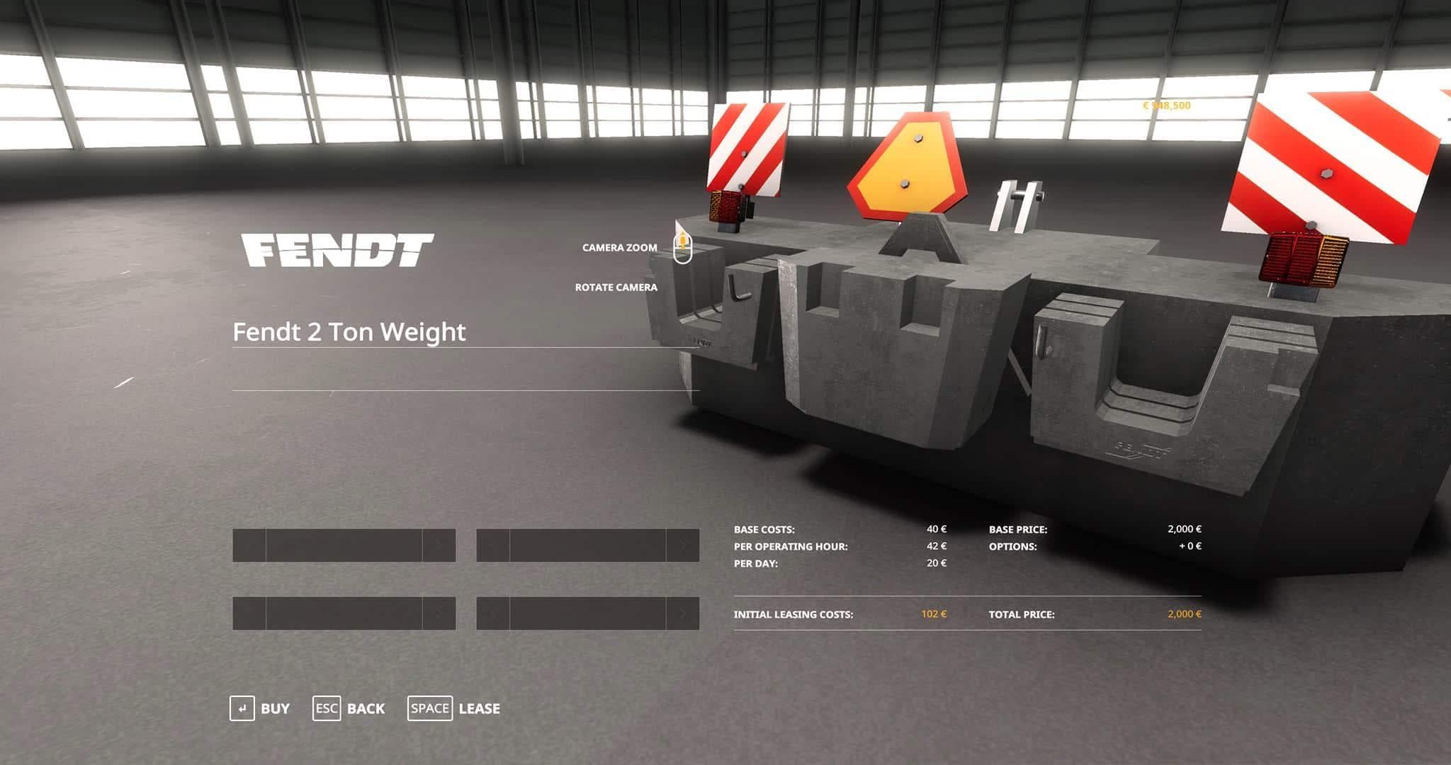 Fendt 2 Tons Weight