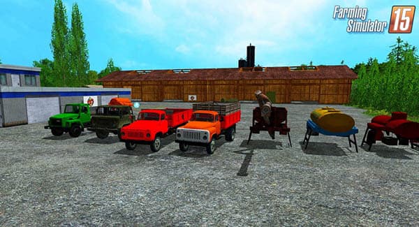 Gaz 53 Pack Trucks + Trailer Multicolor [MP]