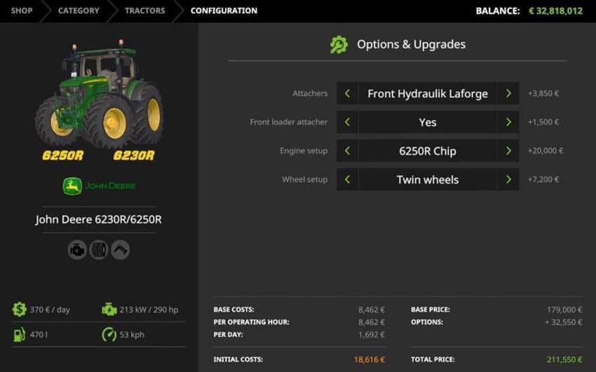 John Deere 6230R/6250R Pack DH Final