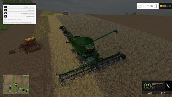 John Deere 9870sts 640D Cutter/Trailer