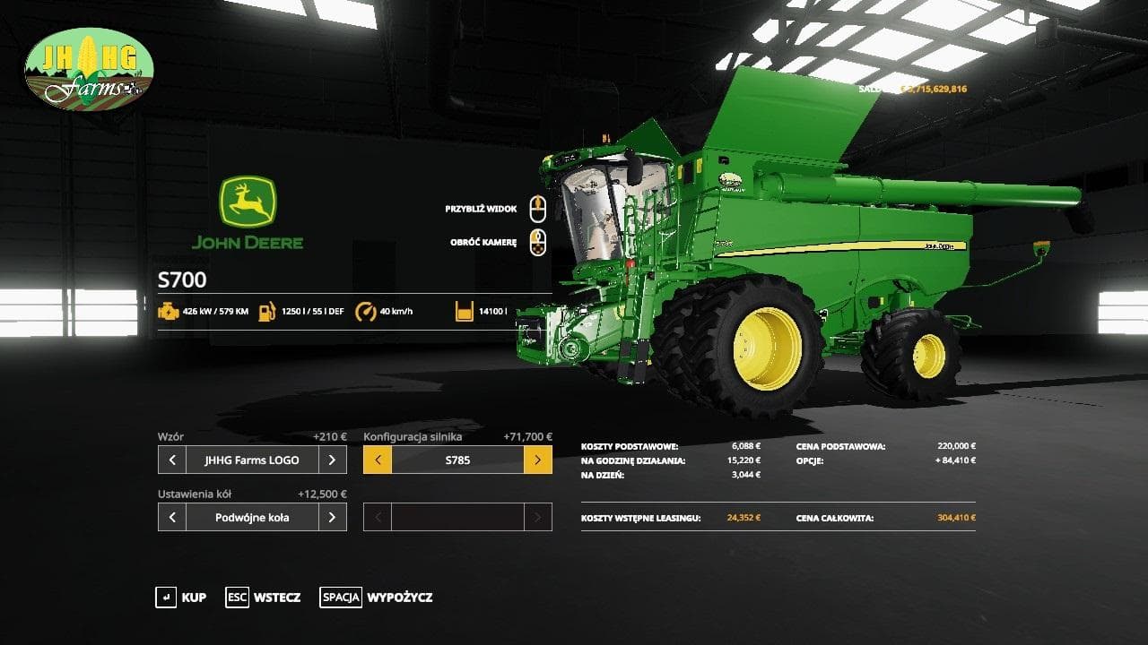 JOHN DEERE S700 USA / AUSSIE