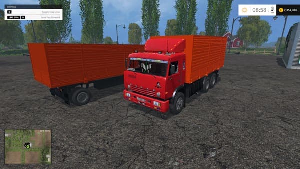 Kamaz 53212 Red and Trailer GKB 3