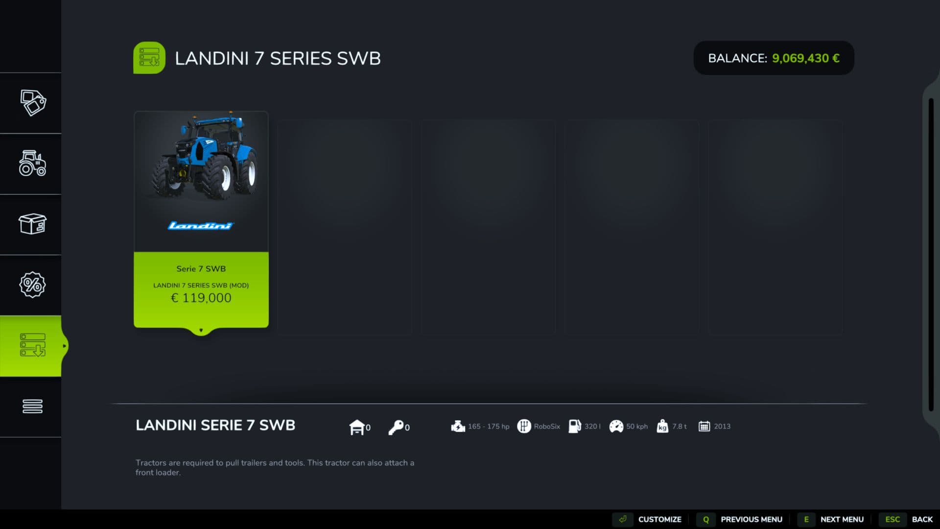 Landini 7 Series SWB 2