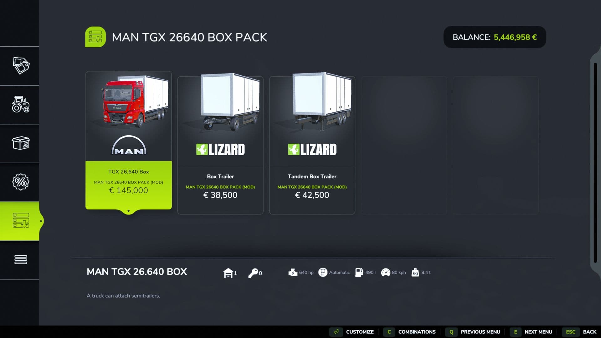 MAN TGX 26640 Box Pack 2
