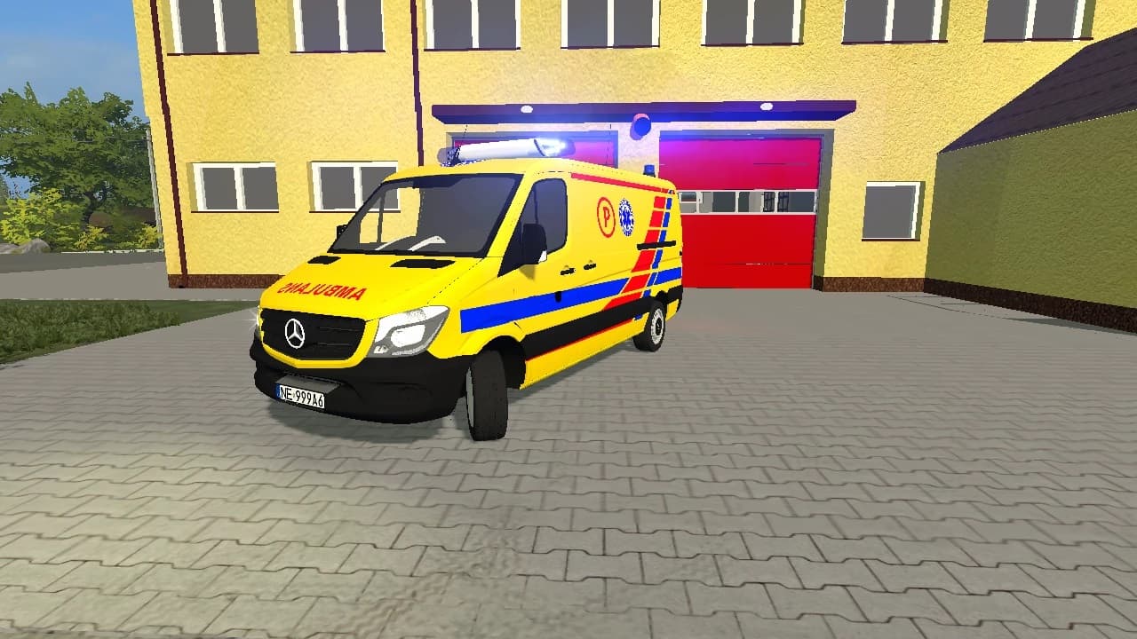 MERCEDES BENZ SPRINTER KARETKA ,,P'' PODSTAWOWA W KOLORZE ŻÓŁTYM 3