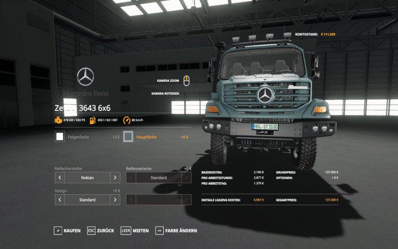 MERCEDES ZETROS 3643 6X6 3
