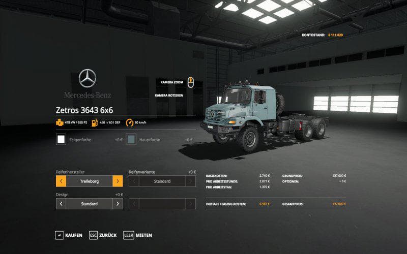 MERCEDES ZETROS 3643 6X6 2