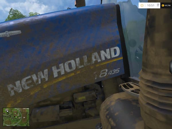 New Holland T8.435 with wider back wheels