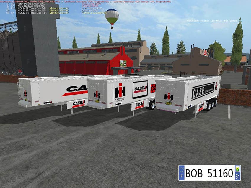 Pack 3 Trailers Case IH 3