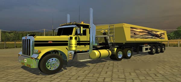 Peterbilt 379 Daycab + Trailer