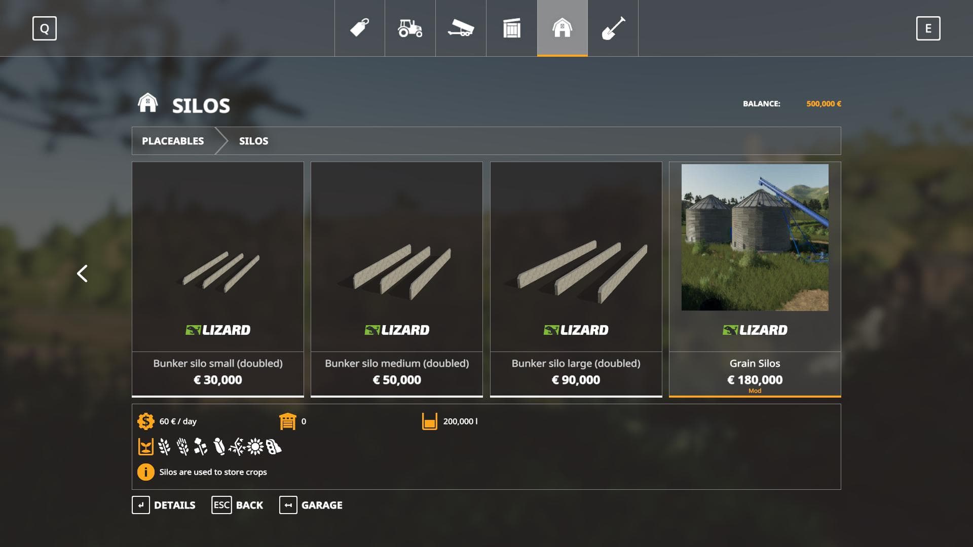 Placeable Grain Silo system 3