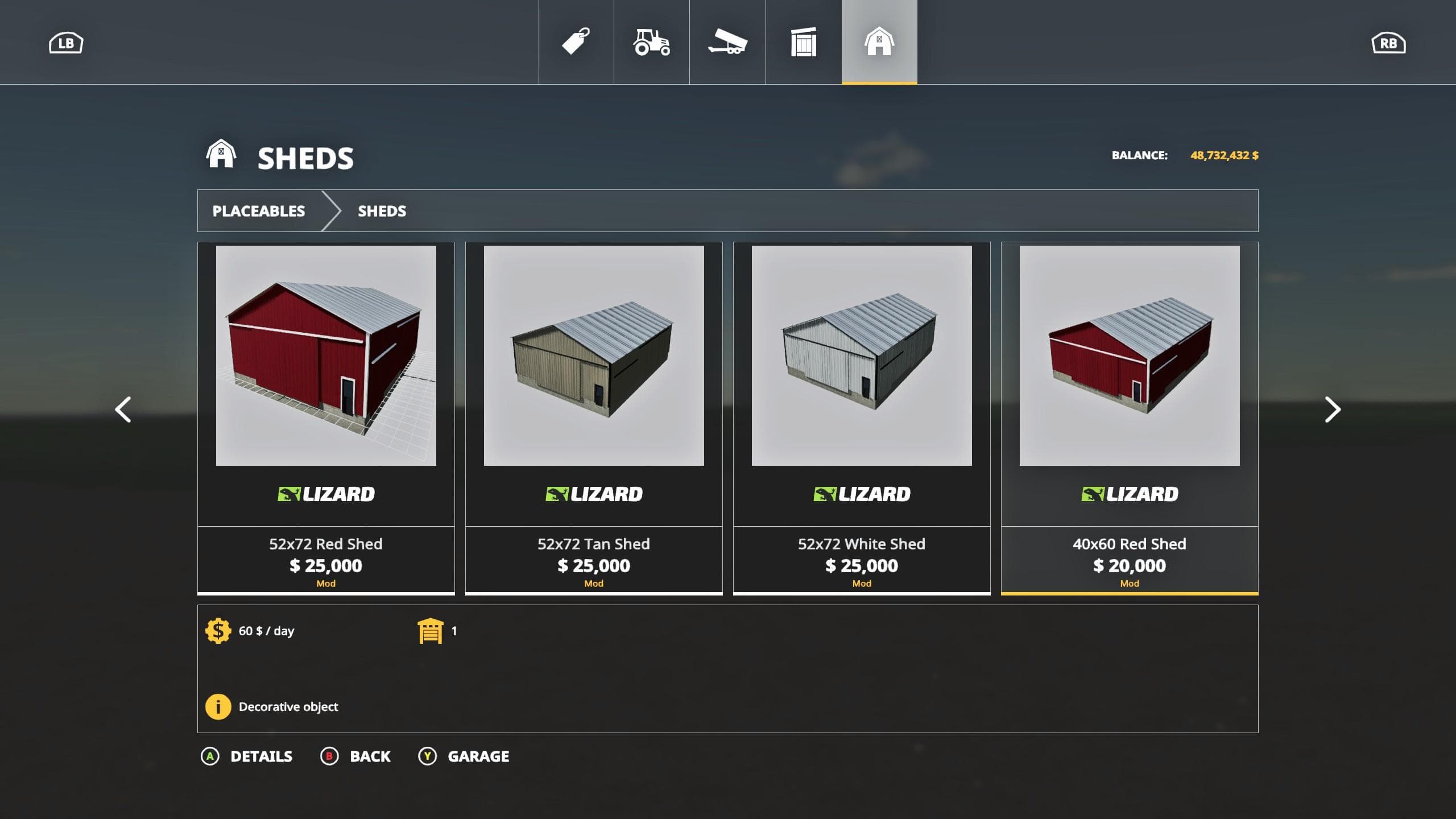 Placeable Sheds Pack 2