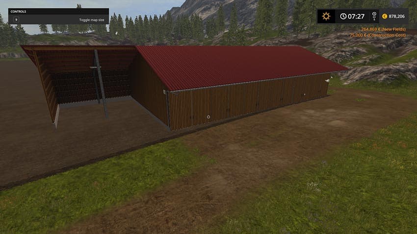 Placeable woodshed for Machinery and woodchips 2