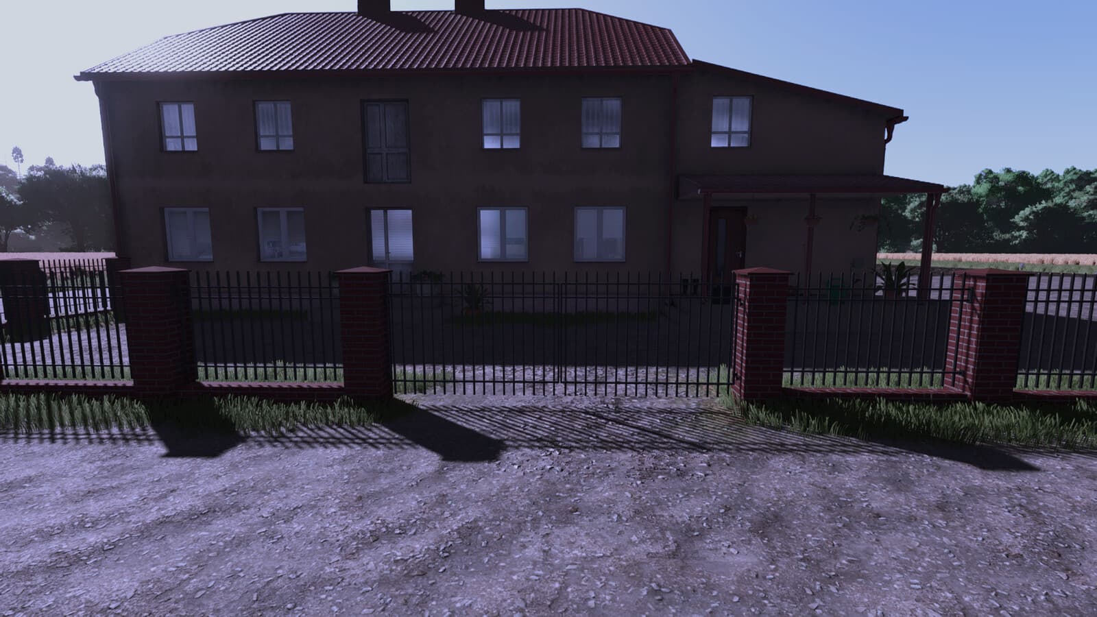 Red Brick And Metal Fence (Prefab*) 3