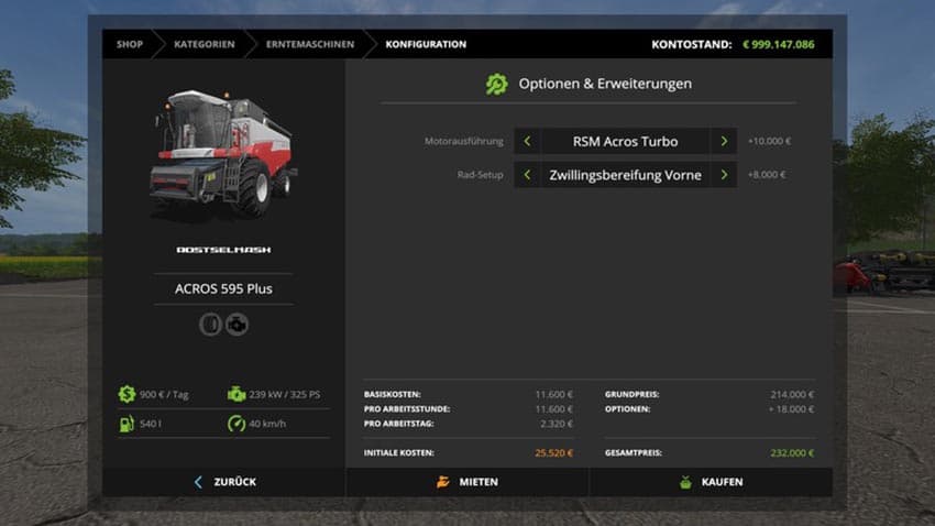 Rostselmash Acros 595 with options [MP] 2